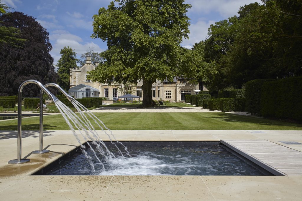 Outdoor swimming pool and spa